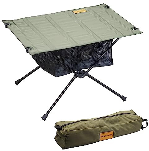 NACETURE Ultralight Backpacking Table - Collapsible Camping Table with Storage Mesh for Camping Gear, Hiking and Mountaineering (Green)