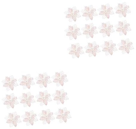 Abaodam Stück Hohle Simulation Glitzer Weihnachtsstern Blumen Künstliche Weihnachtsbaum Dekorationen Einfach An Den Weihnachtsbaum Anzubringen