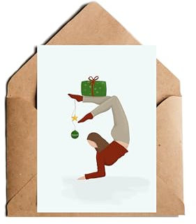 Weihnachtskarte Yoga Postkarte A6 Yogapose zu Weihnachten