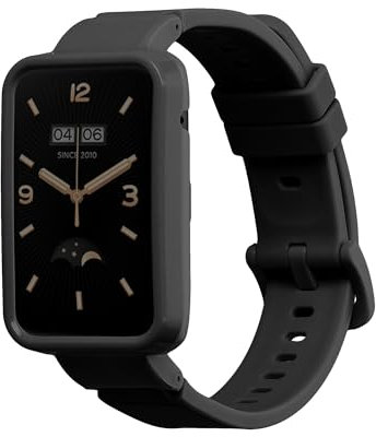 kwmobile Sportarmband kompatibel mit Xiaomi Mi Band 7 Pro - Armband TPU Silikon für Fitnesstracker - mit Schutz Bumper Schwarz