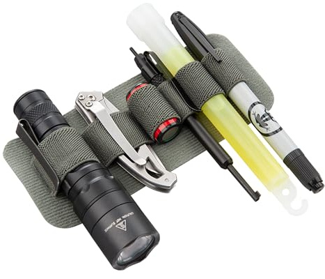 Vertx Tactigami MAK Band Half-Quarter Tactical EDC Organizer Panel Elastische Taschenlampe und Zubehör Halter Befestigung für Rucksack, Tasche, Haken und Schlaufe