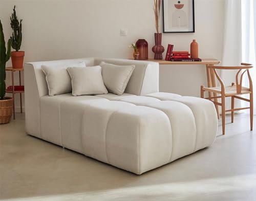 Lisa Design Caracas - modulsofa Recamiere rechts - aus Stoff Beige