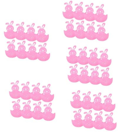 MAGICLULU 40 Stk Kaninchen Bestecktasche Tasche Ostern Serviettenringe Besteckhalter Hase Aus Filz Besteckhalter Aus Filz Gabeltasche Rosa Aufbewahrungstasche Bankett Esstisch Vlies