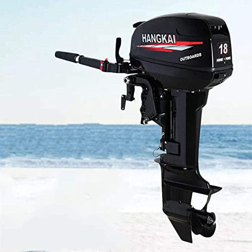 Generic Außenbordmotor, 2-Takt-Außenbordmotor, 18 PS Bootsmotor, 246 CC Hochleistungs-Kurzwellen-Schlauchbootmotor mit Wasserkühlsystem, CDI-Zündung, für Schlauchboote, Fischerboote, Kajak