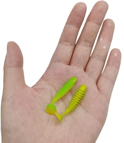 10PCS Nuovo Mini T Tail Esche da pesca morbide 0.7g/2.4g Esche in plastica Swimbait Jigging Lure Esche artificiali Attrezzatura da pesca Pesca in barca Strumento di pesca in mare Esca di simulazione(C