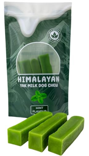 Himalayan Yak Milk Dog Chews - Mint Flavour - Yak Chews with Milk for Dogs Medium (pack of 3) - Rich in Protein & Calcium - Puppy Friendly - Dog Dental Sticks - 100% Natural