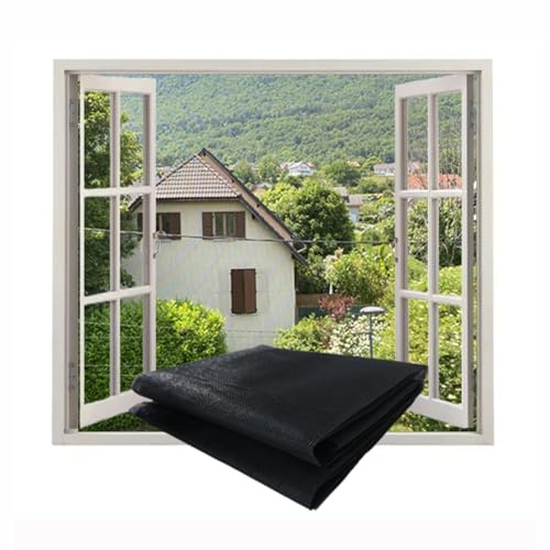 Insektenschutzgitter Meterware 2x6m Fiberglas Insektenschutz Fenster Zuschneidbar Insektenschut Ohne Bohren Fliegengitter Gewebe für Fenster für Balkontür Fenster und Türen －Schwarz