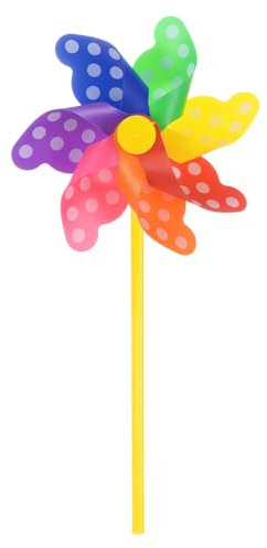 M METERXITY 1 Set Windrad – 12 Zoll große Windräder für Hof und Garten, als Gartendekoration/Hofdekoration im Freien/Hinterhofdekoration/Hofkunst (Windmühle mit bunten Punkten)