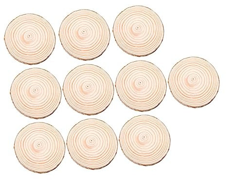 COHEALI 10st Holzspäne Tassenunterlage Diy & Handwerk Baum Rund Handwerk Für Runde Untersetzer Runde Diy Kunsthandwerk Handdekor Baumscheiben Baumplatte Einfaches Diy-handwerk Khaki