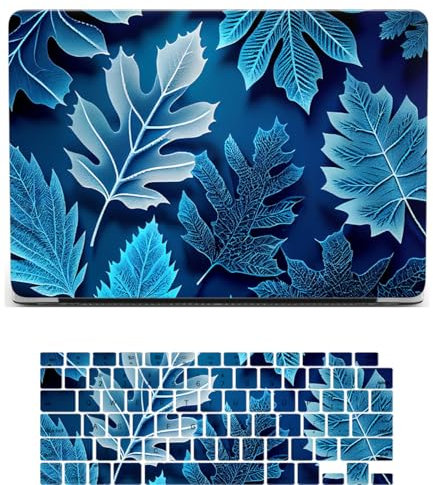 Hard Case Compatible with Old Version MacBook Pro 13 inch Case 2012 2011 2010 2009 2008 Release Model A1278 with CD-ROM, Plastic Hard Shell Case Cover & Keyboard Cover Skin, Blue leaf
