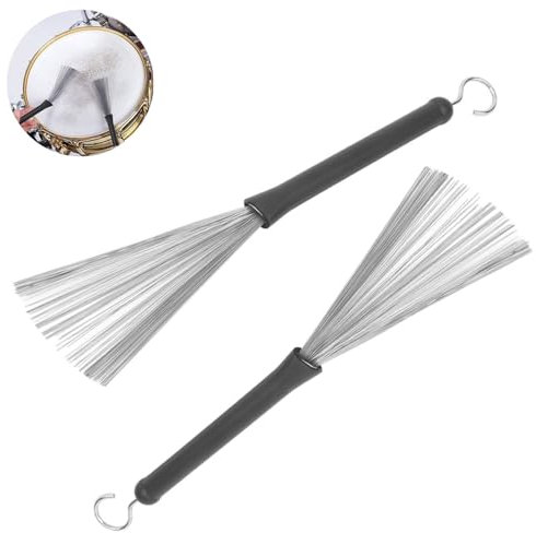 Zwenjuan Trommelbürste,2 Stück Schlagzeug Schlagzeugbesen Jazzbesen Drum Besen Drahtbürsten Drums Drum Zubehör Edelstahl Drum Sticks Einziehbar Schlagzeug,für Musiker Anfänger