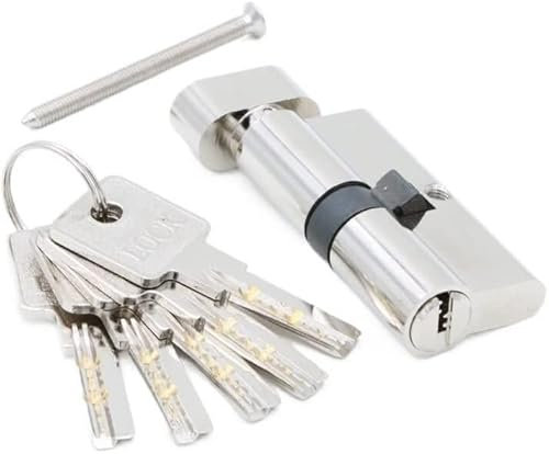 Zylinderschloss, Türschlosszylinder, Türbeschläge 60 70 80 90 mm Sicherheits-Kupfer-Türschlosszylinder Innenraum Schlafzimmer Wohnzimmer Schlossgriff Messing Schlüsselverriegelung(Dc 60mm)