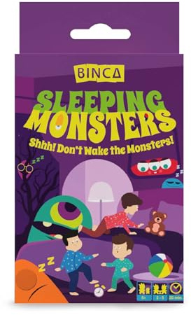 Binca Card Game - Sleeping Monsters, Sneakiest Strategy & Suspense Game for Kids, Return Gifts for Birthdays, Fun for Family Game Night, Educational & Travel Gifts for Ages 5 & Up, 2-5 Players
