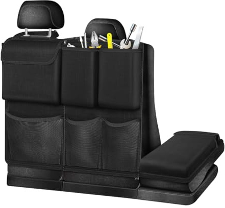 CGEAMDY Multifunktionale Auto Organizer Rücksitz, Kofferraum Organizer Auto, Oxford Tuch Auto Kofferraum Hängende Aufbewahrungstasche, Automobil-Universalinterieur Dekoratives Zubehör(Schwarz)