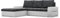 Mebligo - Ecksofa mit Schlaffunktion und Bettkasten Aurora, Eckcouch mit Ottomane Links, Sofa L Form (BxTxH) 243 x 200 x 92 cm, Couch Wohnzimmer, Ecke Sofa, Schwarz + Grau (Samt und Kunstleder)