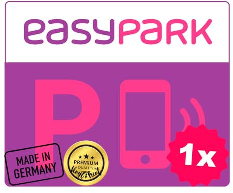 EASYPARK Easy Park Hinterglasaufkleber – Kompakter Parkvignette Sticker Auto Aufkleber (5x 4 cm) für Windschutzscheibe | App-Parken, Auto Vignette Innenaufkleber |Made in GERMANY (1)