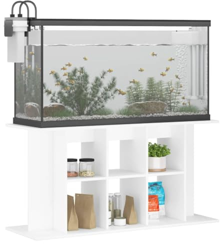 Tomostar Support pour Aquarium, Meuble pour Aquarium Meuble de Base Table d'aquarium blanc 120x40x60 cm bois d'ingénierie