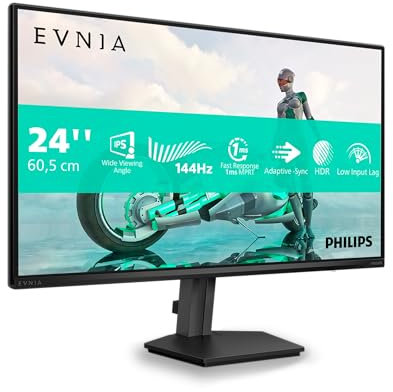 PHILIPS Evnia 24M2N3200NF - 24 Zoll Full HD Gaming Monitor, 144 Hz, 1 ms MPRT, FreeSync, G-Sync comp. (1920x1080, HDMI 2.0, DisplayPort 1.4) schwarz