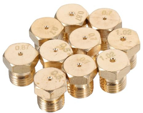 Angoily 10Pcs Brass Gas Jet Nozzle Replacement Parts for Household Commercial Gas Stoves Versatile Application for Kitchens Restaurants and Camping Easy Installation Maintenance