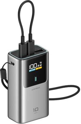 CUKTECH 10 Mini 55W Batterie Externe 10000mAh Power Bank, 3-Ports USB C Batterie Externe Charge Rapide avec Écran numérique, Batterie Portable pour iPhone 17/16/15, Samsung S25/S24, Xiaomi, iPad