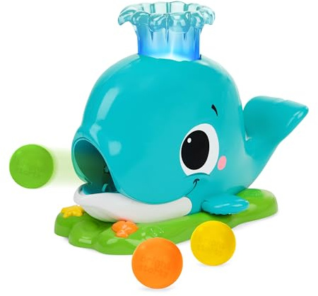 Bright Starts Silly Spout Wal Popper Spielzeug ab 6 Monaten, Ballwurf-Spiel mit Musik & Licht, Having A Ball Kollektion, Unisex Ball Drop Spielzeug, inkl. 3 Bällen