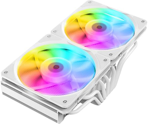 TZMRIT x JiuShark JF13K Diamond Top-down CPU Kühler,250W TDP,Doppel 1800RPM 64.51CFM 1.71mmH2O 15mm Lüfter,für AM4/AM5,für LGA1200/115X/1700 (weiß)