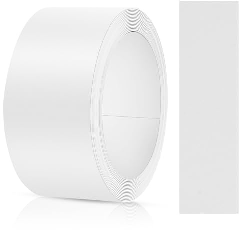 NUTKIT Melamine Edge Tape Self-Adhesive, Kitchen Worktop Furniture Edging Strip, Secure Hold Without Ironing, Masking & Packaging Tape for Edges Banding/Shelves/Wooden Panels(40mm x 5m, White)