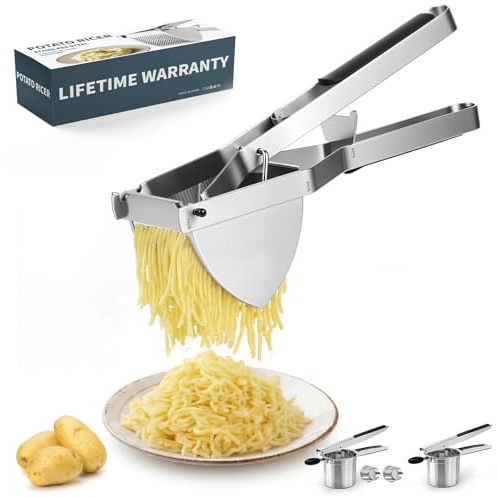 SPEENSUN Potato Ricer and Masher, Stainless Steel Press for Smooth Mash | Versatile Food Press with Comfort-Grip Handle, Easy-Clean Design for Fluffy Mash, Fruits & Baby Food