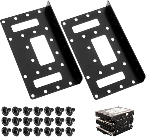 Marco de montaje SSD para 2 discos duros de 2,5 pulgadas a 3,5 pulgadas, adaptador de bastidor intercambiable, rieles, soporte de montaje SSD/HDD, 4 x 6,3 cm, soporte de montaje de metal SSD