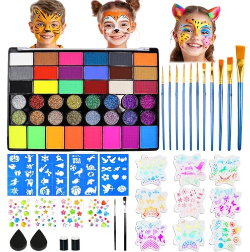 MCTNCT Palette Maquillage Enfant,42 Couleurs Peinture Visage Enfant