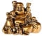lachineuse - Lachende Buddha-Statue mit 5 Kindern - 14 cm, goldfarben - Feng Shui-Dekoration - Chinesisches Zen-Dekorationsobjekt für Innenbereich, Wohnzimmer - Geschenkidee China Asien Viel Glück