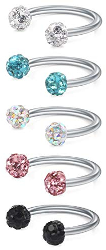 Briana Williams 5stk Hufeisen Septum Piercing Nasenring Nasenpiercing Lippenpiercing Chirurgenstahl Helix Cartilage Ohrring Piercing Schmuck