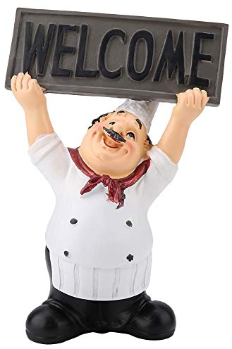 Harz Italienische Nette Chef Restaurant Figuren Mini Statue Ornamente Willkommen Bord Tischdekoration Küche Koch Café Bar