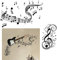 VINFUTUR 2 Set Wandtattoo Transferfolie Musik Wandaufkleber Musikalisch Wandsticker Wanddeko Notentattoo für Wohnzimmer, Kinderzimmer, TV Hintergrund, Flur, Musikklassenzimmer