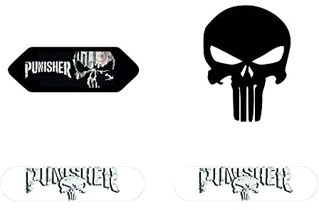 Retrolo-Sticker für Helm Shoei – Punisher Black – Frontal