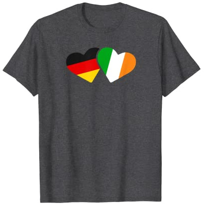 Deutschland Irland T Shirt Liebe Herz Freunde Love Geschenk T-Shirt
