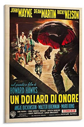 LKJHLK Rio Bravo Classic Movie Poster Vintage Film 8 Leinwand Schlafzimmer Dekor Bild Drucke Büro Wohnheim Zimmer Dekor Geschenke 50 x 75 cm Rahmen