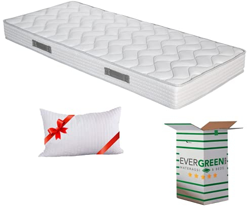 EVERGREENWEB Orthopädische Wasserschaummatratze,16 cm hoch, Matratze mit Memory-Foam-Kissen, weißer-Matratzenbezug mit Massageeffekt, antibakterielle Matratze für alle Arten von Einzelbetten 85x200