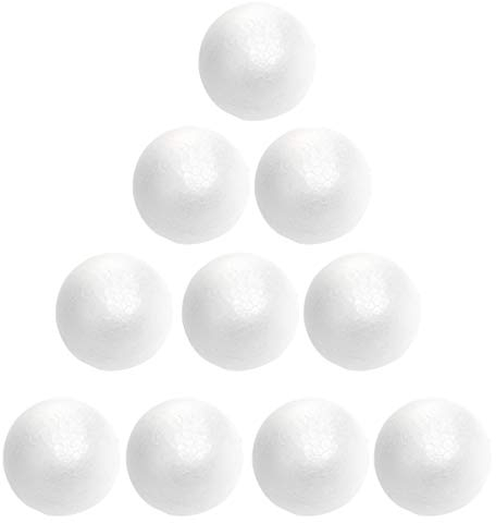 Bastelschaum 10 STK 6cm Schaumstoff Kugel, Weiße Styropor- Kugeln Weihnachtskugel zum Basteln, Filzen, Dekoration, DIY Handwerk, Heimwerk Styropor Figuren