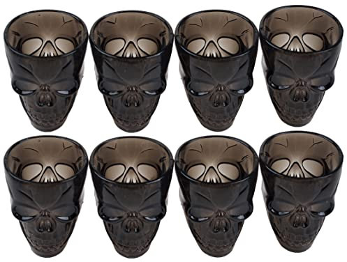 BWG 8 Plastic Halloween Party Skull Shot Glasses - Great for Jelly with A Kick!