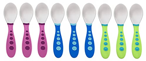 First Essentials by NUK Kiddy Ensemble de couverts 9 pièces avec cuillères Vert, violet et bleu