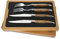 Laguiole en Aubrac - 2 Steakmesser und 2 Gabeln - Besteck-Set - Griff Lindenholz - Original Frankreich mit Zertifikat - Glänzend