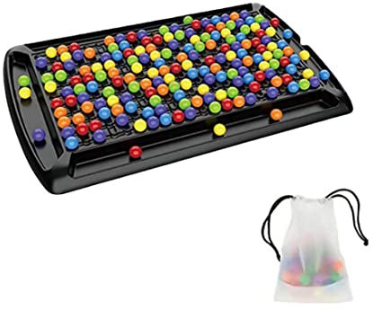 NOPEILVI Rainbow Perle Elimination Toys Fun Children Frühes Puzzlespielzeug tragbares Brettspiel Großartige Geschenke Rainbow Ball Elimination Spiel Interaktive Regenbogen Perlen Schachbrettspiel, S