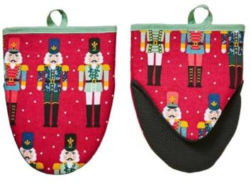 Ulster Weavers - Christmas Oven Mitts with Nutcracker Soldiers (18 x 14.5cm) - Mini Oven Gloves with Nutcracker - 100% Cotton - Nutcracker Oven Gloves Heat Resistant - Christmas Kitchen Decorations
