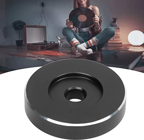 Plattenadapter, Aluminium-Plattenspieler-Plattenspieler-Adapter RPM-Grammophon-Zubehör (Schwarz)