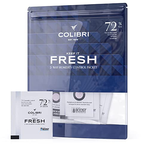 Colibri Fresh Feuchteausgleich-Pads - 12er Pack à 4g zur Lagerung von Zigarren, Musikblättern & mehr - balanciert auf 72% relativen Luftfeuchtigkeit - Geschmacksneutral - Integra BOOST Technologie