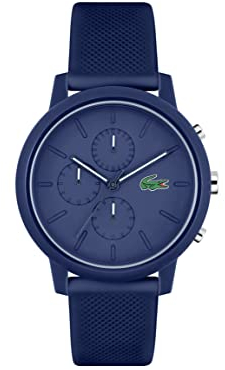 Lacoste Orologio con Cronografo al Quarzo da Uomo Collezione LACOSTE.12.12 CHRONO con Cinturino in Silicone Blu Navy - 2011244, Blue