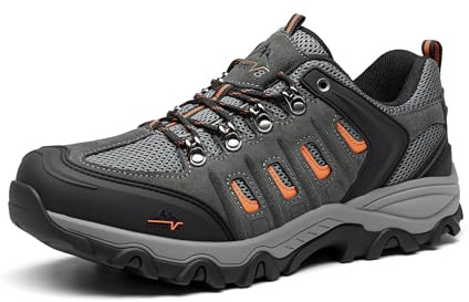 NORTIV 8 Herren Wanderschuhe Trail | Leichte Echtes Leder Schutzkappe Wasserdicht Atmungsaktiv Outdoor Trekking Camping Hiking Shoes Kletterschuhe Trekkingschuhe