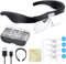 Gafas Lupa con 2 Luz LED, USB Recargable Lentes,4 Lentes Desmontables 1.5X 2.5X 3.5X 5X Lupa Intercambiable Gafas Lupa Ajustable para Leer, Reparaciones, Coser, Joyería