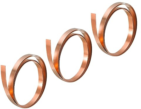 uxcell Copper Sheet Roll, Metal Foil Plate 1000mm x 5mm x 0.5mm 3pcs